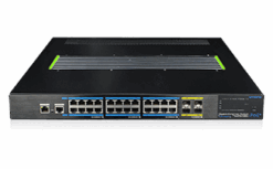 High-Power fanless PoE switch(24 ports gigabit 4*10G uplink L3-managed)