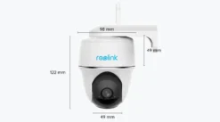 Argus PT 2K מצלמה חיצונית סולאר/בטריה 4MP+AI,person/vehicle detection,Wifi,10M IR,two way talk,PIR Motion