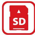 Built-in Micro SD/SDHC/SDXC card slot, up to 128 GB