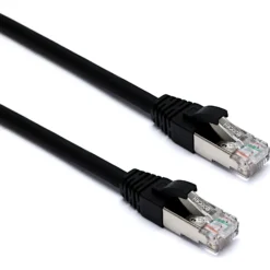 Excel Cat6A Patch Lead S/FTP Shielded LSOH Blade Booted 215 mm Black (10-Pack)